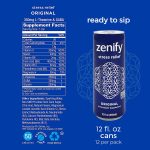 Zenify Original All Natural Sparkling Calming Stress Relief Beverage, Formula with L-Theanine, GABA, Vitamin B6, and Glycine, Non-GMO, Gluten-Free, Vegan, 12 Fl Oz, Pack of 12, (2010056) - Image 3